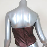 Birgitte Herskind Ethel Corsage Draped Bustier Top Pink Glitter Size 38 NEW - Celebrity Owned