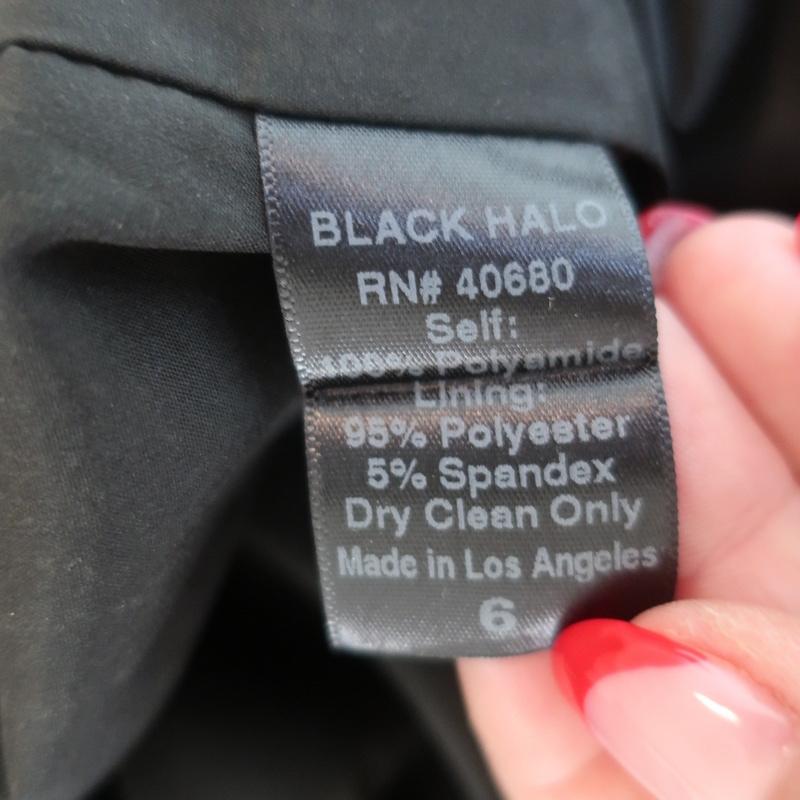 Black Halo Dress Black Pleated Crepe Size 6 Sleeveless Sheath - Celebrity Owned
