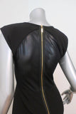 Black Halo Jagger Dress Black Stretch Poly-Blend Size 4 Mesh-Back Sleeveless LBD - Celebrity Owned