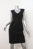 Black Halo Jagger Dress Black Stretch Poly-Blend Size 4 Mesh-Back Sleeveless LBD - Celebrity Owned