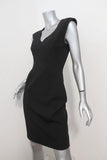 Black Halo Jagger Dress Black Stretch Poly-Blend Size 4 Mesh-Back Sleeveless LBD - Celebrity Owned