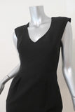 Black Halo Jagger Dress Black Stretch Poly-Blend Size 4 Mesh-Back Sleeveless LBD - Celebrity Owned