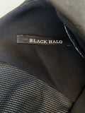 Black Halo Jagger Dress Black Stretch Poly-Blend Size 4 Mesh-Back Sleeveless LBD - Celebrity Owned