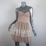 Blugirl Blumarine Mini Dress Nude Ruffled Chiffon & Embroidered Tulle Size 42