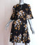 Borgo De Nor Dress Alba Black Floral Print Crepe Size US 4 Short Sleeve Mini NEW
