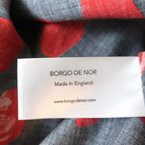 Borgo de Nor Midi Dress Augusta Navy Printed Cotton Size 8 Belted Shirtdress - Celebrity Owned