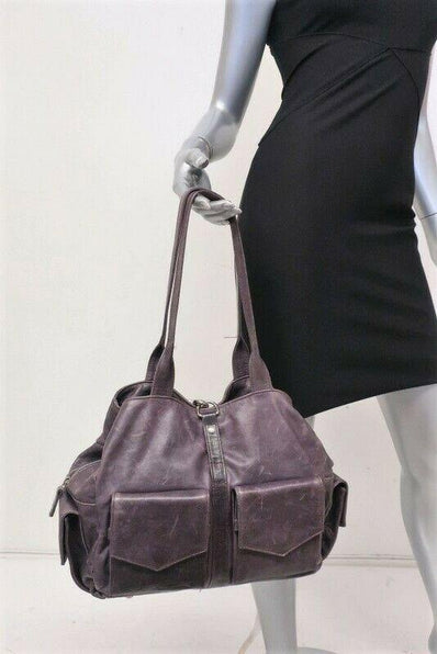 Botkier Holster Bag Purple Studded Leather Multi-Pocket Medium Shoulder Bag - Celebrity Owned
