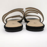 Botkier Maisie Flat Slide Sandals Black Suede & Clear PVC Size 7 - Celebrity Owned