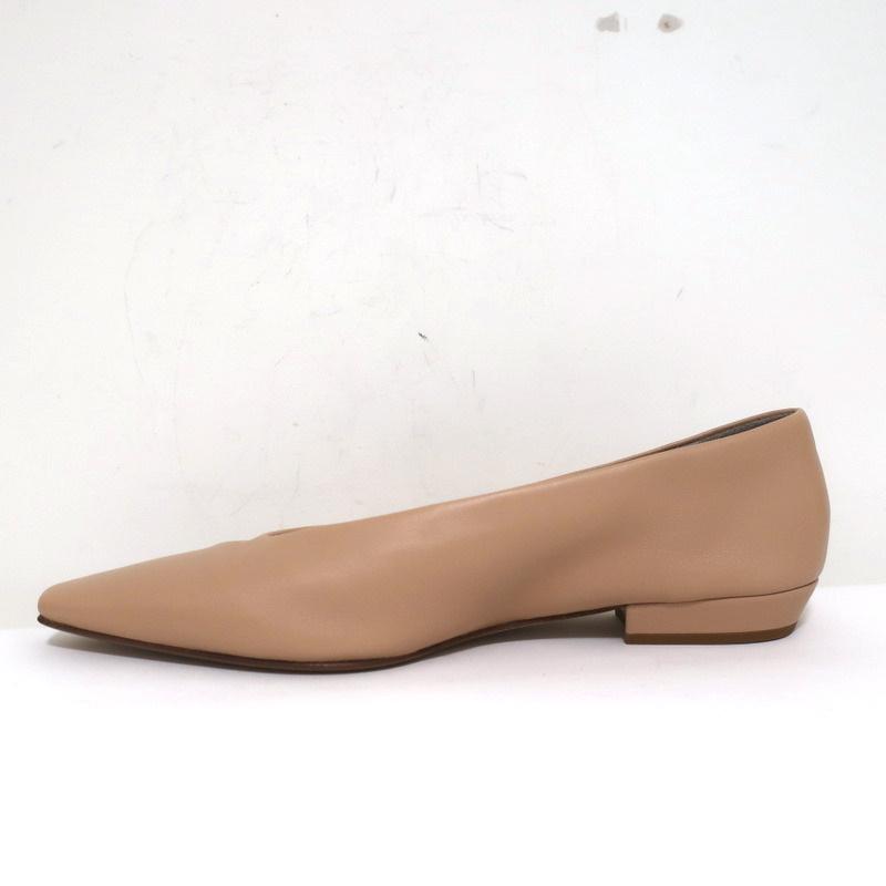 Bottega Veneta Almond Ballet Flats Cipria Beige Leather Size 38 Pointed Toe NEW - Celebrity Owned