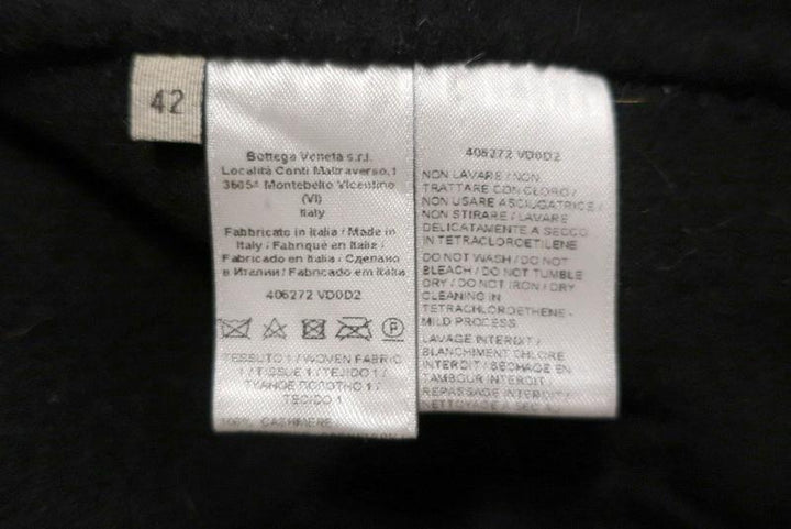 Bottega Veneta Cashmere Trench Coat Black Size 42 Belted Long Jacket - Celebrity Owned