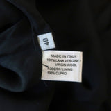 Bottega Veneta Dress Black Pleated Virgin Wool Size 40 Cap Sleeve Sheath - Celebrity Owned