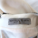 Bottega Veneta Dress Painted Lace-Appliqued Ivory Crepe Size 40 Cap Sleeve - Celebrity Owned