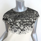 Bottega Veneta Dress Painted Lace-Appliqued Ivory Crepe Size 40 Cap Sleeve - Celebrity Owned