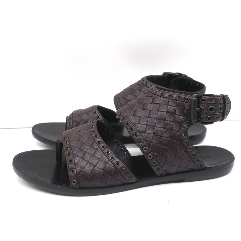 Bottega Veneta Intrecciato Leather Thong Sandals Gladiol Size 39 Slingback Flats - Celebrity Owned