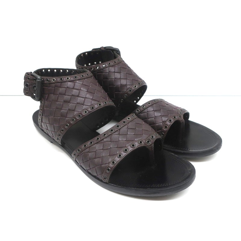 Bottega Veneta Intrecciato Leather Thong Sandals Gladiol Size 39 Slingback Flats - Celebrity Owned
