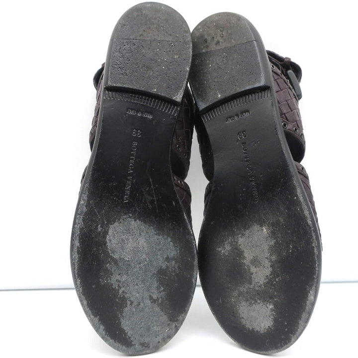 Bottega Veneta Intrecciato Leather Thong Sandals Gladiol Size 39 Slingback Flats - Celebrity Owned
