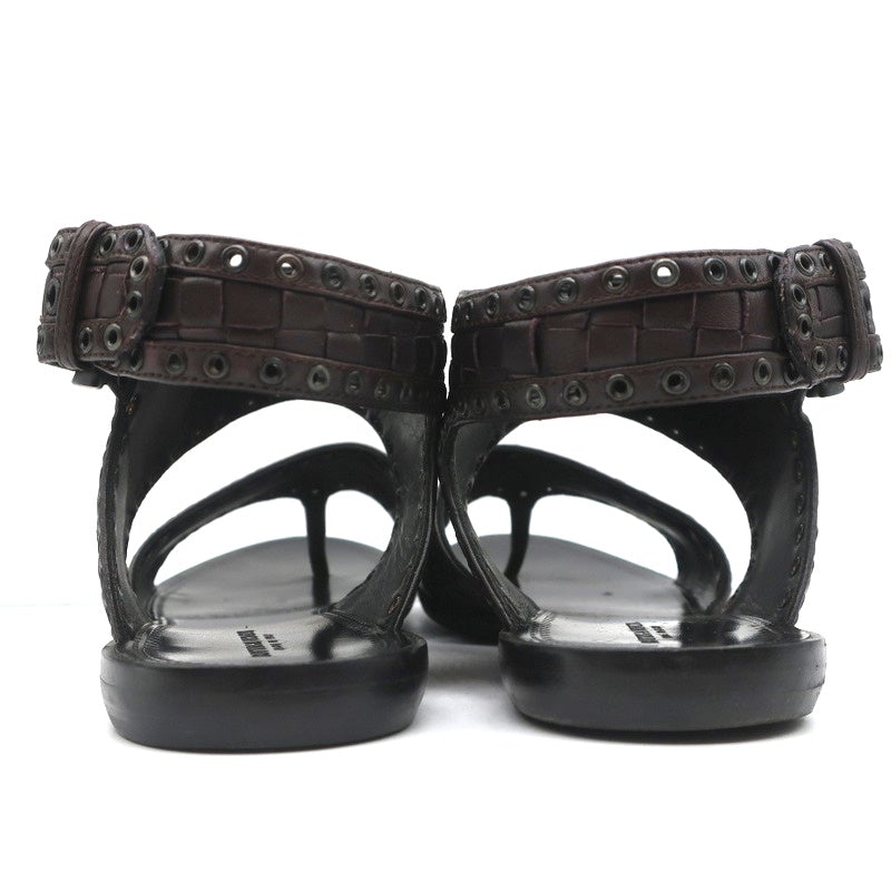 Bottega Veneta Intrecciato Leather Thong Sandals Gladiol Size 39 Slingback Flats - Celebrity Owned