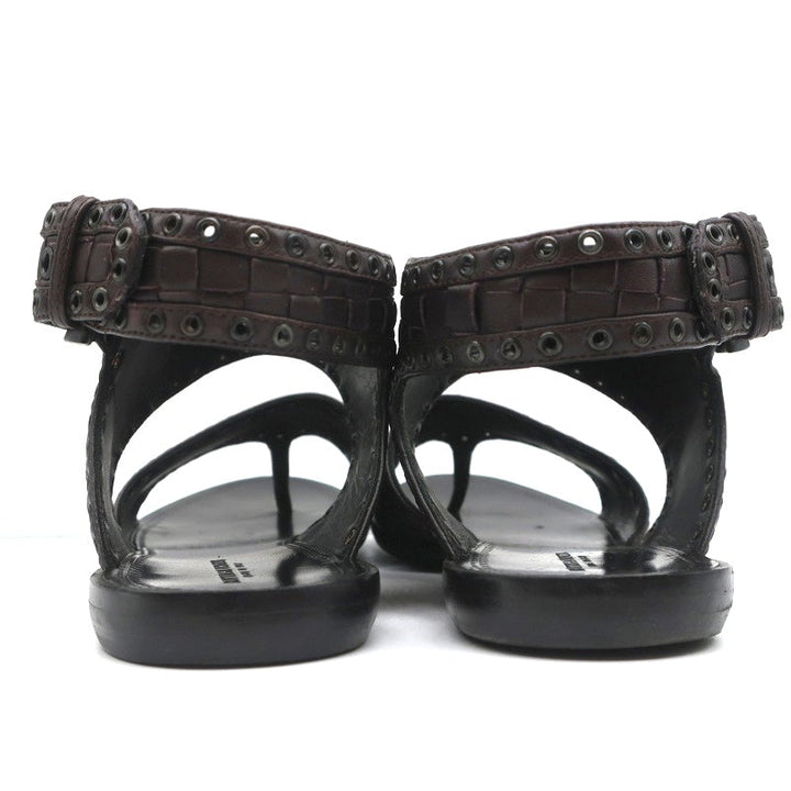 Bottega Veneta Intrecciato Leather Thong Sandals Gladiol Size 39 Slingback Flats - Celebrity Owned