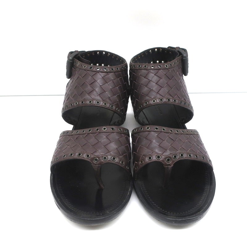 Bottega Veneta Intrecciato Leather Thong Sandals Gladiol Size 39 Slingback Flats - Celebrity Owned
