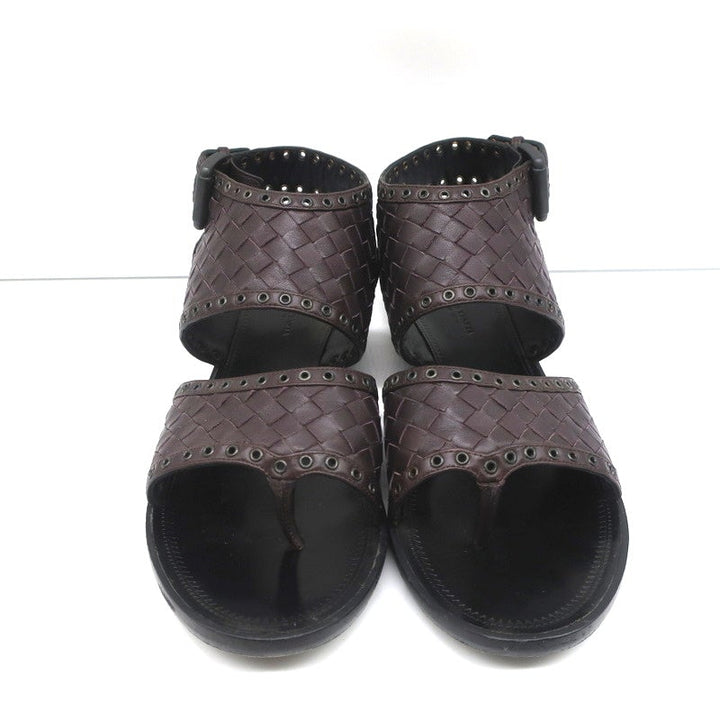 Bottega Veneta Intrecciato Leather Thong Sandals Gladiol Size 39 Slingback Flats - Celebrity Owned