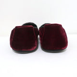 Bottega Veneta Smoking Slippers Burgundy Intrecciato-Embroidered Velvet Size 36 - Celebrity Owned