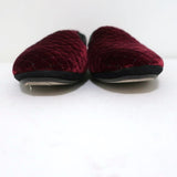 Bottega Veneta Smoking Slippers Burgundy Intrecciato-Embroidered Velvet Size 36 - Celebrity Owned