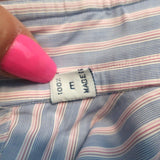 Brioni Button Down Shirt Blue/Pink Striped Cotton Size 42 - 16 1/2 - Celebrity Owned