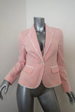 Brooks Brothers Stellita Fit Seersucker Blazer Jacket Salmon/White Size 2 NEW - Celebrity Owned
