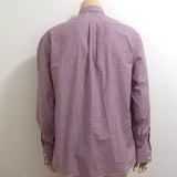 Brunello Cucinelli Button-Down Shirt Red Micro Plaid Cotton Size Extra Large - Celebrity Owned