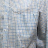 Brunello Cucinelli Shirt Light Blue Checked Cotton-Linen Size Extra Extra Large - Celebrity Owned