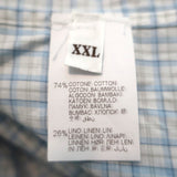 Brunello Cucinelli Shirt Light Blue Checked Cotton-Linen Size Extra Extra Large - Celebrity Owned