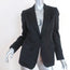 Burberry Blazer Black Stretch Wool Satin Size 40 One-Button Jacket