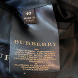 Burberry Blazer Black Stretch Wool Satin Size 40 One-Button Jacket - Celebrity Owned