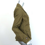 Burberry Brit Military Jacket Symdale Olive Linen Size US 4 - Celebrity Owned