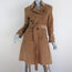 Burberry Corduroy Trench Coat Camel Size US 6 Double Breasted Jacket