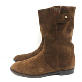 Burberry Lyndhurst Boots Brown Suede Size 39 Flat Ankle Boots - Celebrity Owned