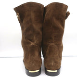Burberry Lyndhurst Boots Brown Suede Size 39 Flat Ankle Boots - Celebrity Owned