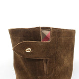 Burberry Lyndhurst Boots Brown Suede Size 39 Flat Ankle Boots - Celebrity Owned