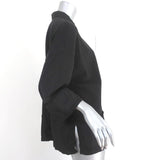 Burning Torch Collared Top Black Satin-Trim Terry Size Small 3/4 Sleeve Tunic - Celebrity Owned