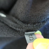 Burning Torch Collared Top Black Satin-Trim Terry Size Small 3/4 Sleeve Tunic - Celebrity Owned