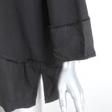 Burning Torch Collared Top Black Satin-Trim Terry Size Small 3/4 Sleeve Tunic - Celebrity Owned