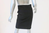 By Malene Birger Pencil Skirt Akillo Black Satin-Trim Stretch Crepe Size Small - Celebrity Owned