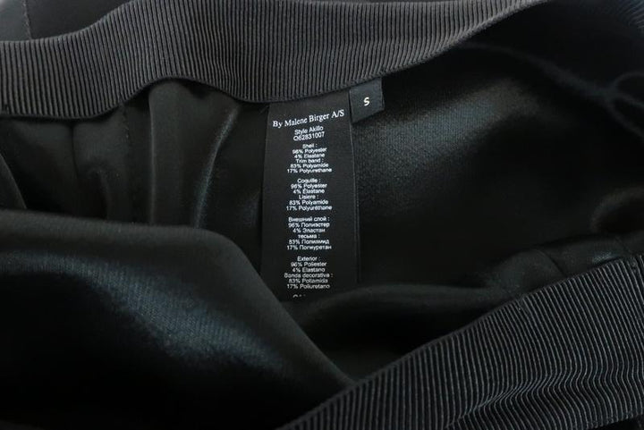 By Malene Birger Pencil Skirt Akillo Black Satin-Trim Stretch Crepe Size Small - Celebrity Owned