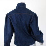 Calvin Klein 205W39NYC Puff Sleeve Denim Shirt Jacket Dark Indigo Size 2 - Celebrity Owned