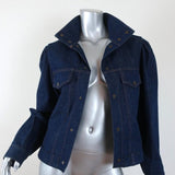 Calvin Klein 205W39NYC Puff Sleeve Denim Shirt Jacket Dark Indigo Size 2 - Celebrity Owned