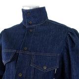 Calvin Klein 205W39NYC Puff Sleeve Denim Shirt Jacket Dark Indigo Size 2 - Celebrity Owned