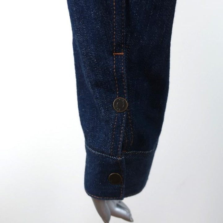 Calvin Klein 205W39NYC Puff Sleeve Denim Shirt Jacket Dark Indigo Size 2 - Celebrity Owned