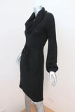 Calvin Klein Sweater Dress Black Wool Size Extra Small Cowl Neck Long Sleeve - Celebrity Owned