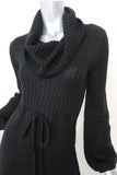 Calvin Klein Sweater Dress Black Wool Size Extra Small Cowl Neck Long Sleeve - Celebrity Owned