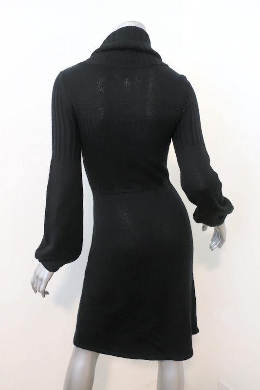 Calvin Klein Sweater Dress Black Wool Size Extra Small Cowl Neck Long Celebrity Owned Calvin Klein Sweater Dress Black Wool Size Extra Small Cowl Neck Long Celebrity Owned